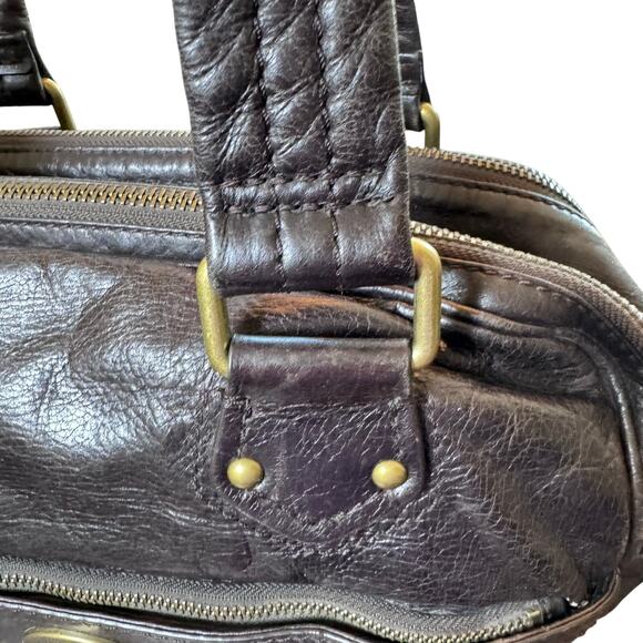 MARC by MARC JACOBS Totally Turnlock Posh Dark Brown Leather Shoulder Handbag - Picture 5 of 15